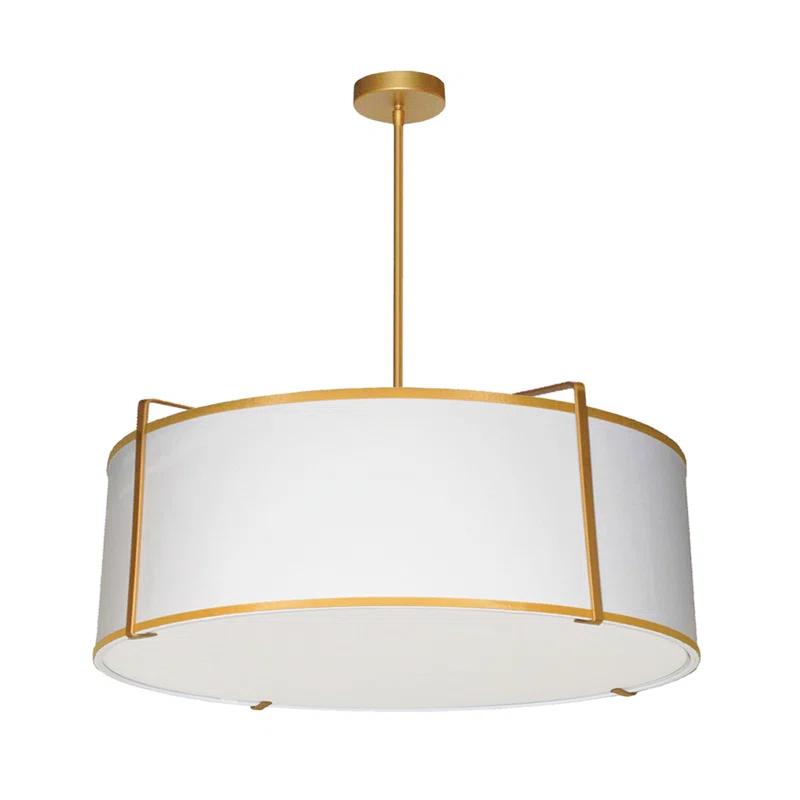 Trapezoid 4 Light Shaded Drum Chandelier