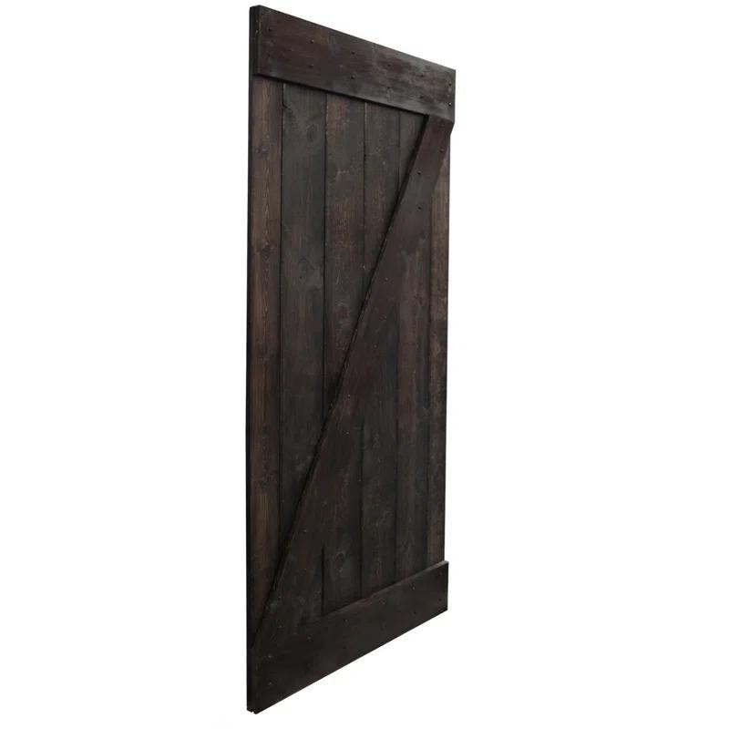 Calhome 84'' Solid Wood Paneled Painted without Installation Hardware Kit Barn Door
