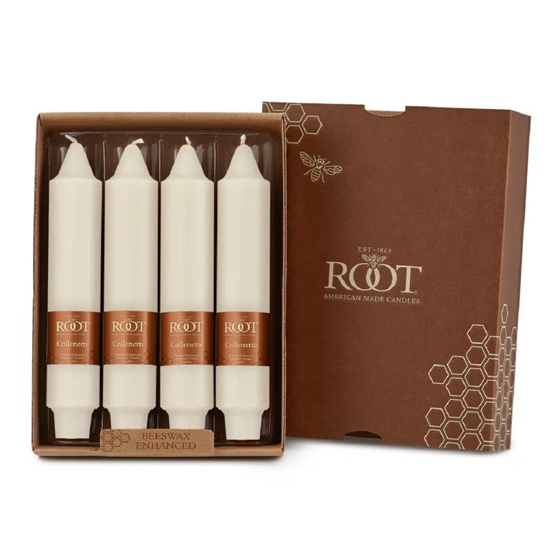 Smooth Collenette Unscented Taper Candle (Set of 4)