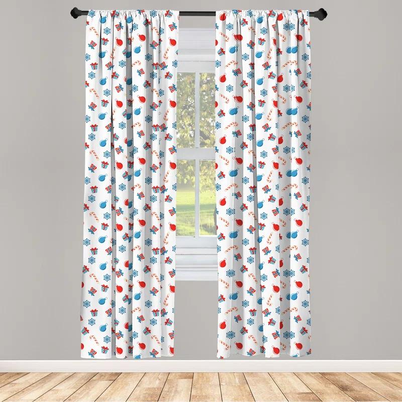 Ambesonne Semi-Sheer Rod Pocket Curtain Panels (Set of 2)
