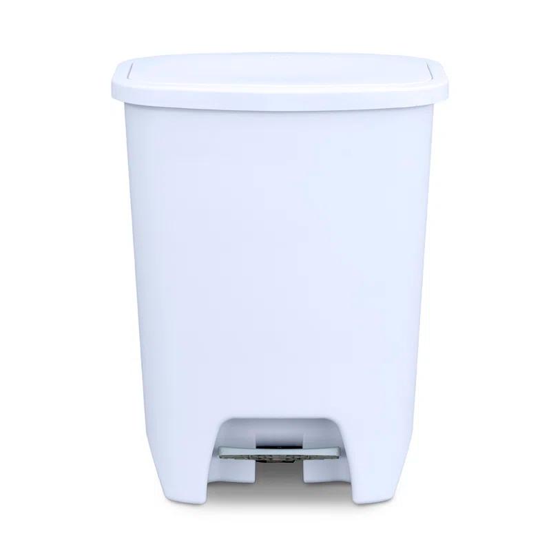 GLAD™ White Plastic Step Trash Can