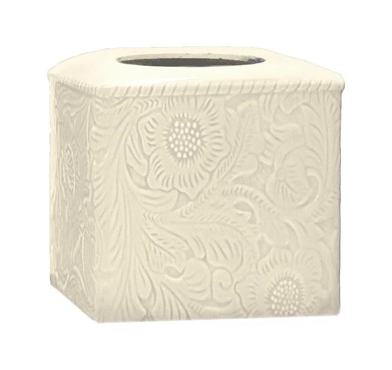 HiEnd Accents Savannah Ceramic Floral Pattern Western Style Tissue Box Cover