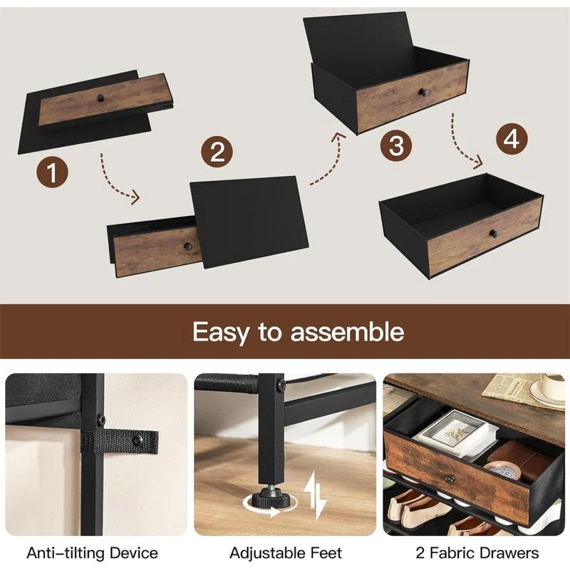 17 Stories 5 Tier Shoe Storage Organizer with 2 Drawers