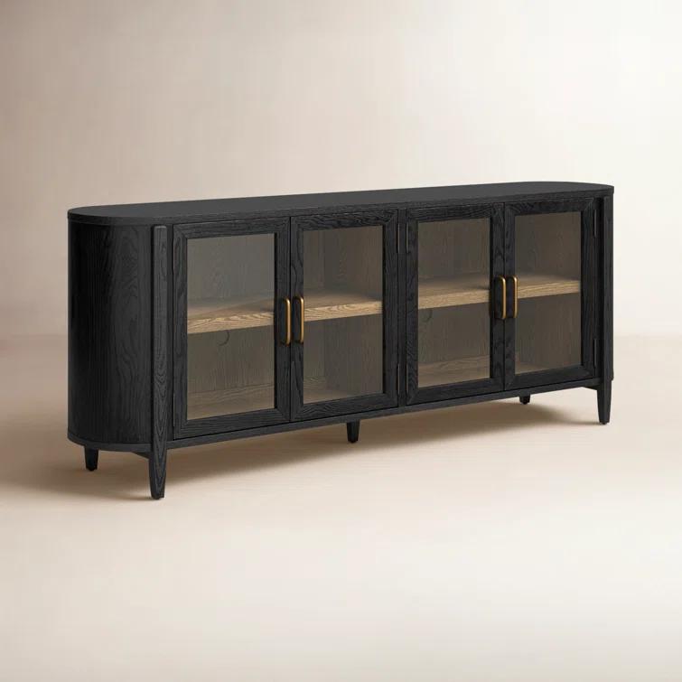 Tolle 82'' Drifted Oak and Glass Sideboard