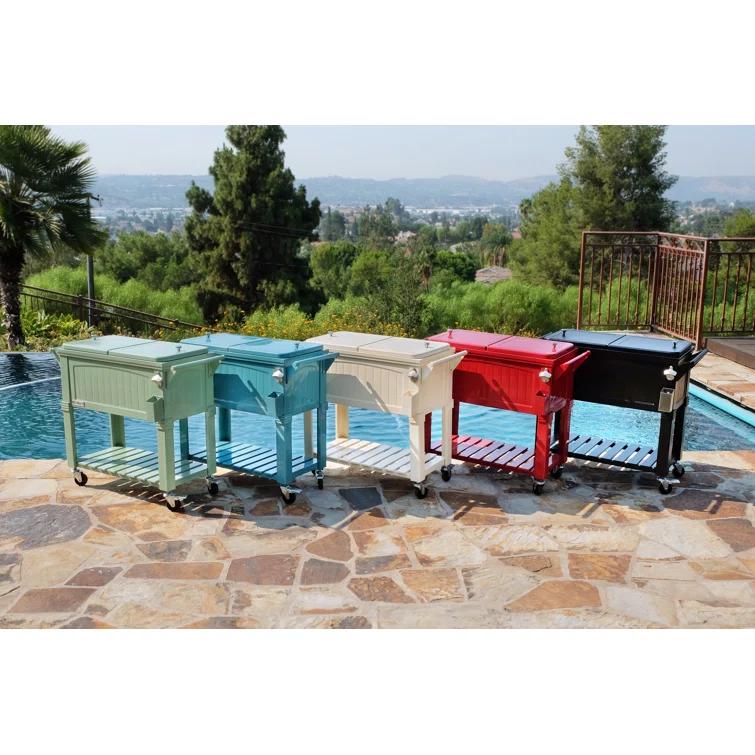 Permasteel 80 Qt. Furniture Style Rolling Patio Cooler