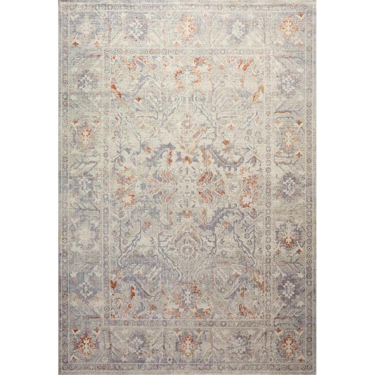 Chris Loves Julia x Loloi Rosemarie Oriental Oatmeal/Lavender Area Rug