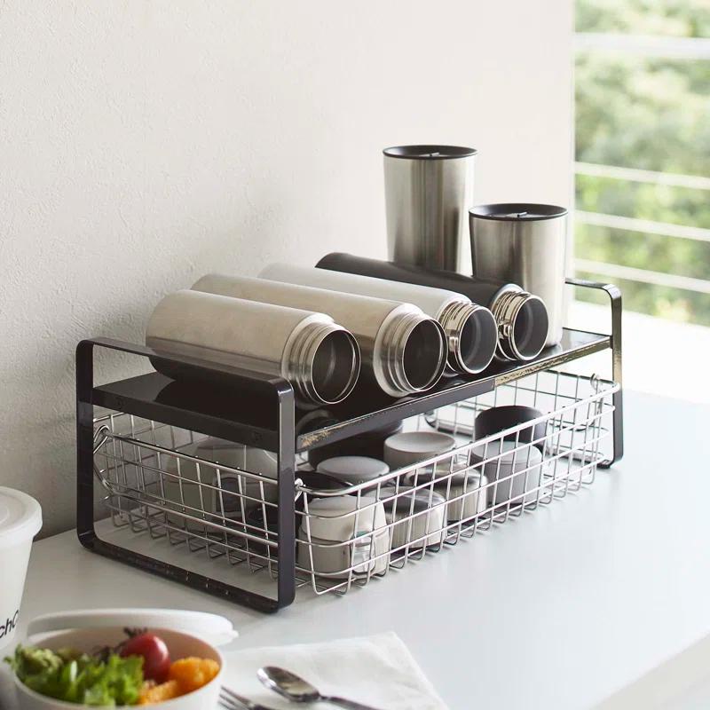 Yamazaki Home Yamazaki Home Steel Kitchen 2 Tiered Shelf Rack- Expandable Countertop Organizer For Kitchen, Steel
