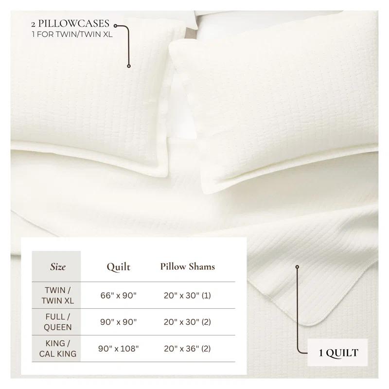 FreshFolds Modern & Contemporary Stripe Stitched Quilt Set with Shams