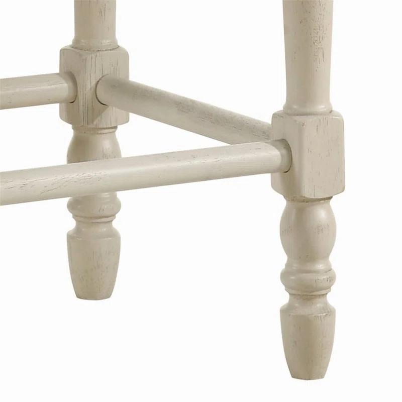 2PC Tan and Antique White Counter Height Stools