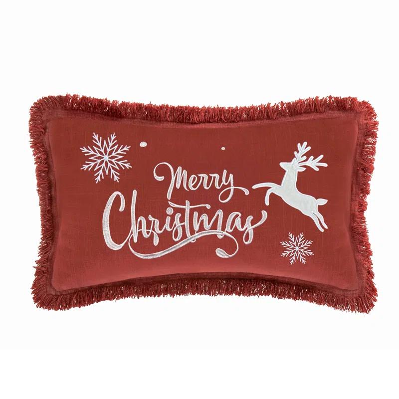 Christmas Pillow Covers 12X20 Set Of 2 - Xmas Decorative Farmhouse Linen Throw Pillow Cases Holiday Sofa Couch Cushion Covers Merry Christmas