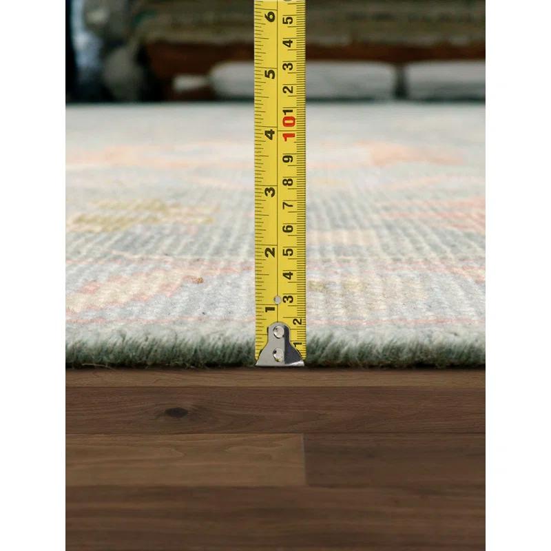 Pasargad Oushak Hand-Knotted Wool Light Blue/Orange Area Rug