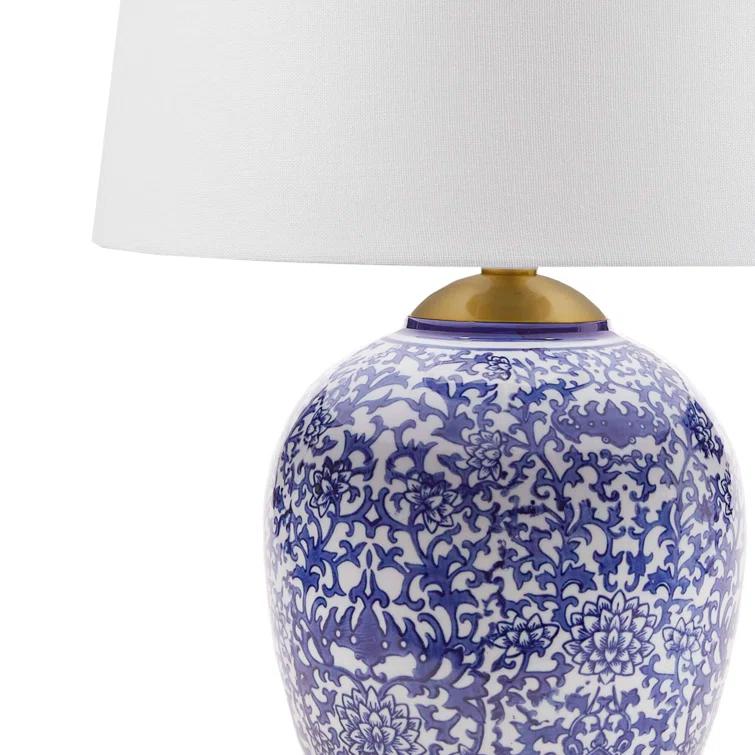 Hampton Hill Mystique Blue Ceramic Ginger Jar Table Lamp