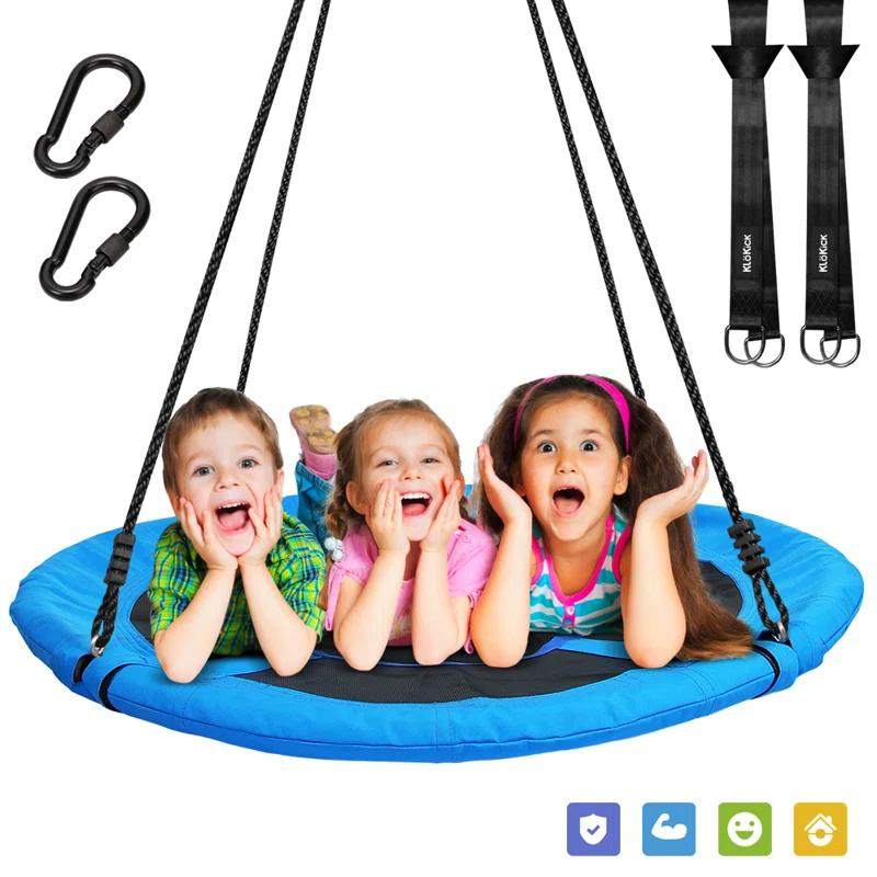 Klo Kick 40inch Metal/Fabric Web/Saucer Swing with Chains and Hooks