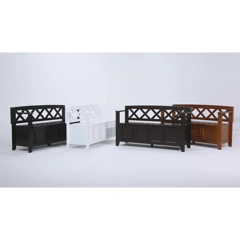Simpli Home Amherst 48"W Solid Wood Entryway Storage Bench with Lift-Top Lid and Dual Compartments & Reviews | Wayfair