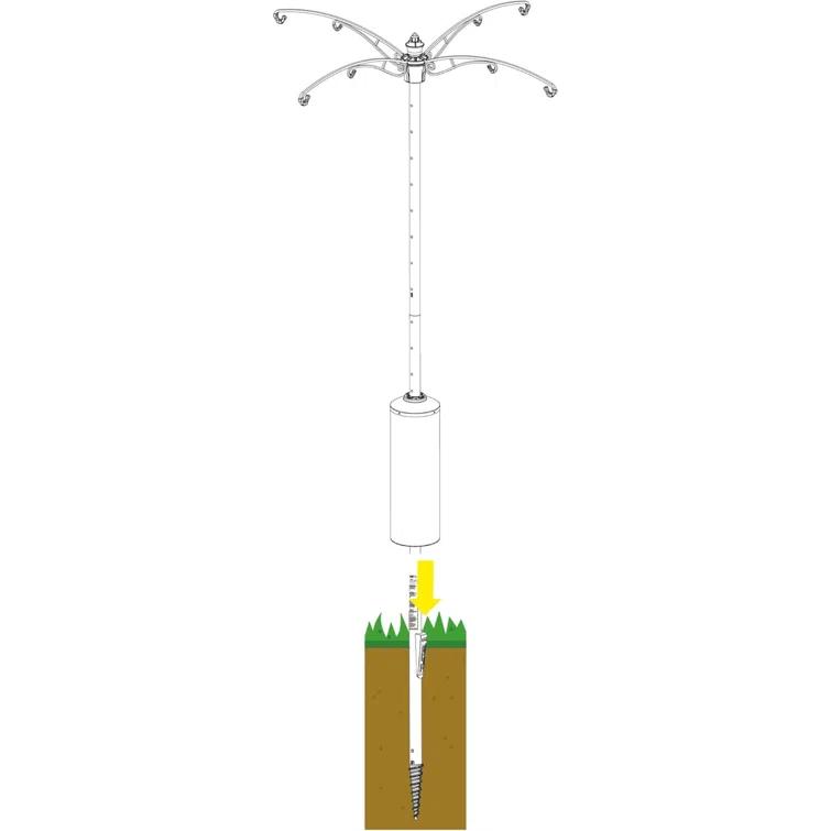 Brome Brome Raccoon Buster Guardian Pole for Bird Feeders, 8ft, Black