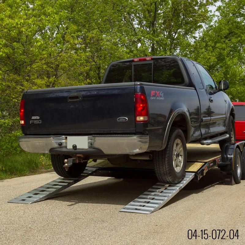 HD Ramps 72" Aluminum Truck Car Auto Trailer Ramps Auto Hauler Hook Ends 4000 lb