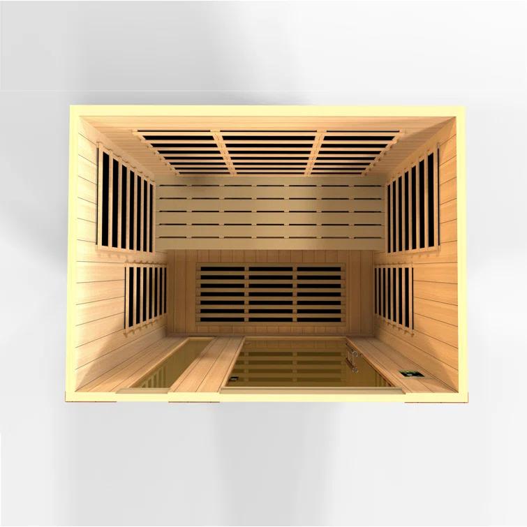Dynamic Infrared Dynamic Infrared Lugano 3 - Person Bluetooth Compatible FAR Infrared Sauna with Remote Control in Hemlock