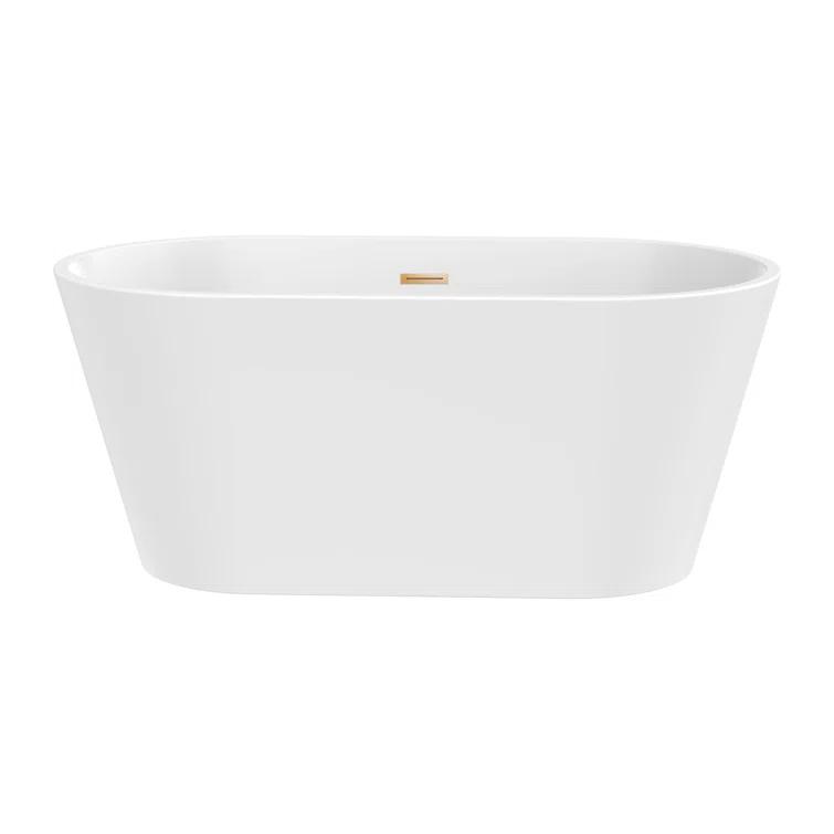 Vanity Art 54'' x 29'' Freestanding Soaking Acrylic Bathtub VA6815-NXSW-TG