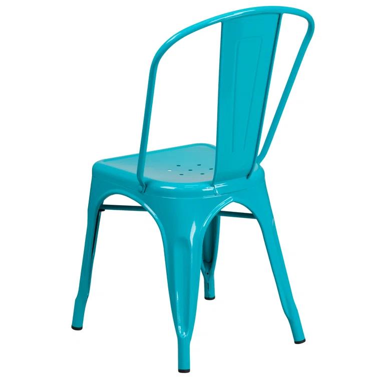 Flash Furniture Peterson Armless Metal Indoor-Outdoor Stackable Dining Chair (Set of 4)