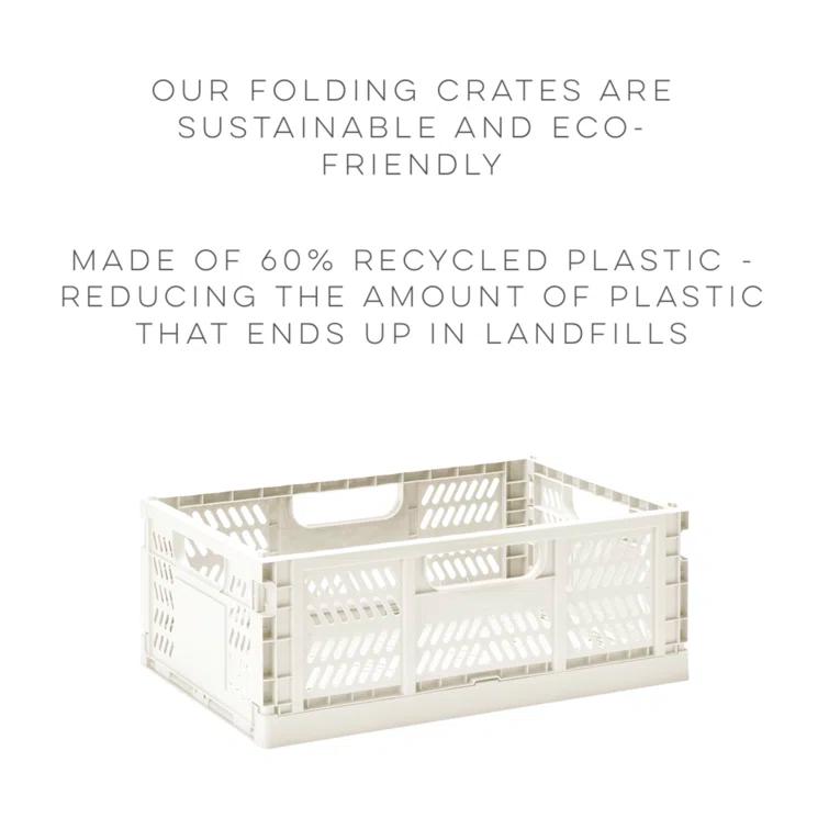 3 Sprouts 3 Sprouts - Recycled Plastic Crates - Pack of 2 - Sand