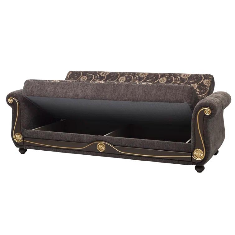 Rosdorf Park Mishonda Americano 95 in. Fabric Upholstered 3-Seater Twin 3-in-1 Sleeper Sofa Bed with Storage