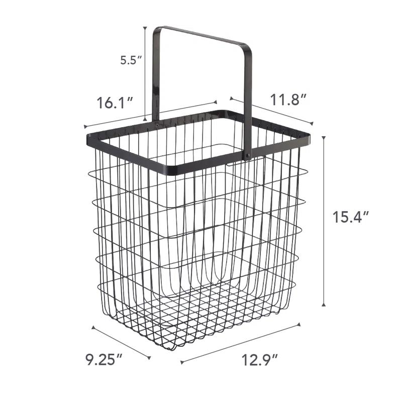 Yamazaki Home Yamazaki Home Laundry Basket, Storage Hamper, Large, Steel, Large, 8.75 gallons, 33 liters