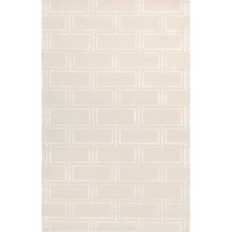 Pasargad Hand-Tufted Bamboo Silk & Wool Ivory Area Rug