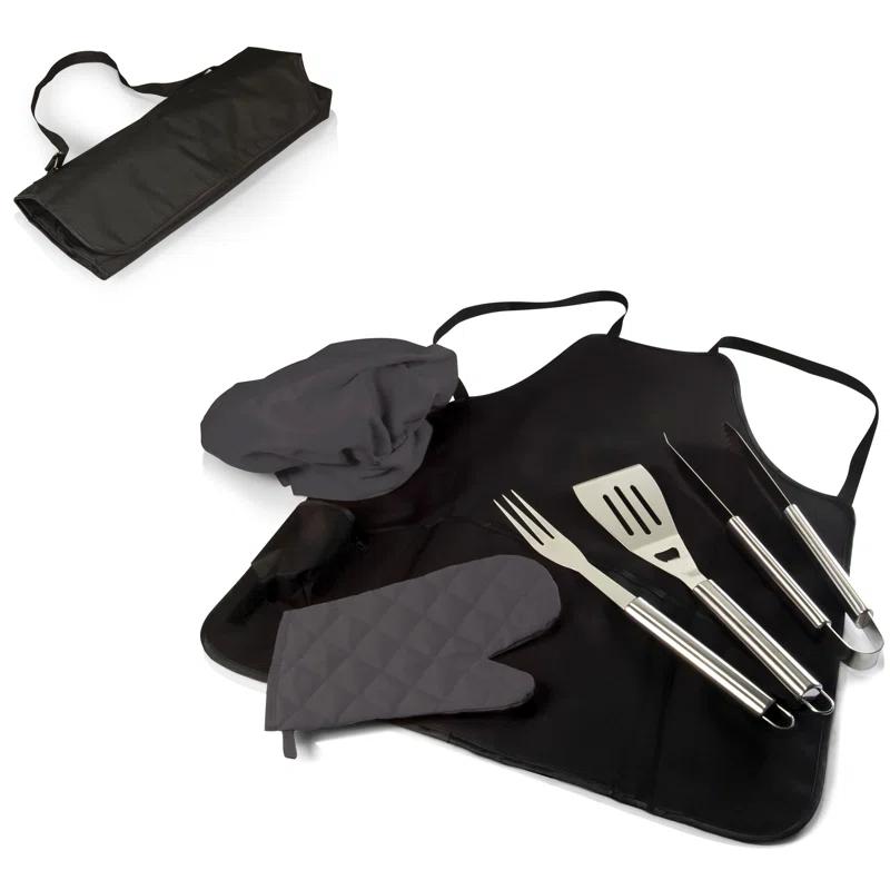 Arlmont & Co. BBQ Apron Tote Pro Grill Set - Heavy Duty BBQ Apron with BBQ accessories