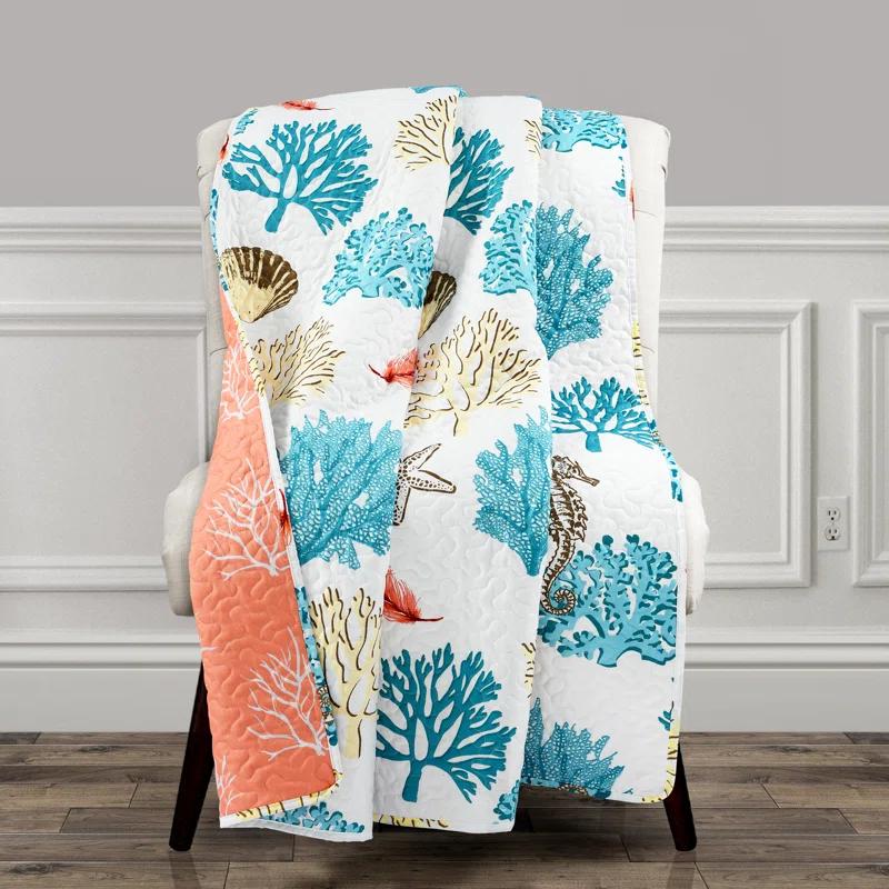 Lush Decor Coastal Reef Feather Reef Throw