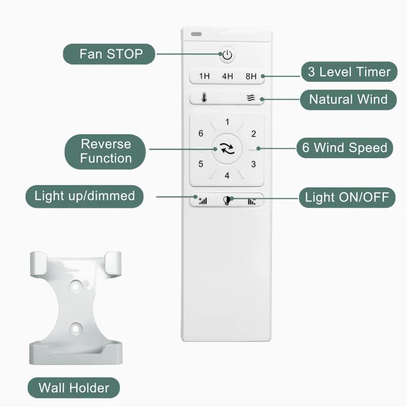 Home Decor 56 Inch Ceiling Fan Light With 6 Speed Remote Energy-saving DC Motor Bedroom Ceiling Fan