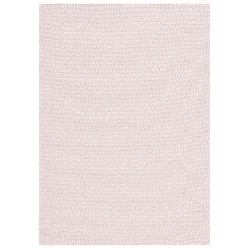 Martha Stewart Rugs Martha Stewart 484 Cotton Geometric Rug in Pink/Ivory