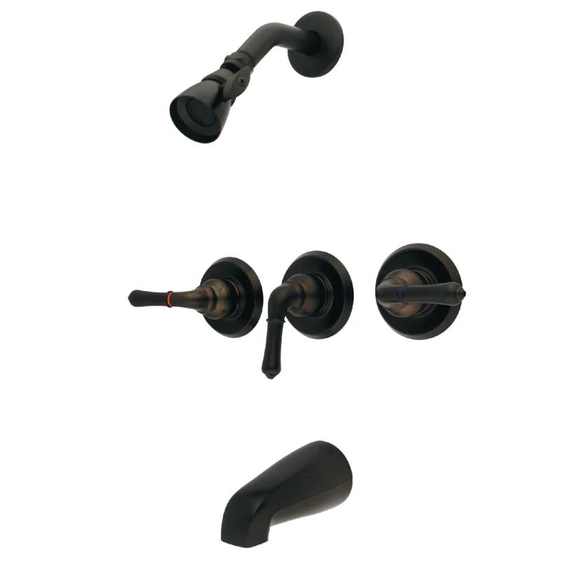 Kingston Brass GKB235 Kingston Brass Magellan Triple-Handle Tub and Shower Faucet