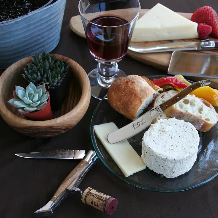 French Home French Home Laguiole Connoisseur Olive Wood Pocket Knife with Cork Screw