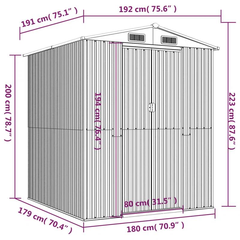 6 ft. 2 in. W x 6 ft. 3 in. D Galvanized Steel Storage Shed