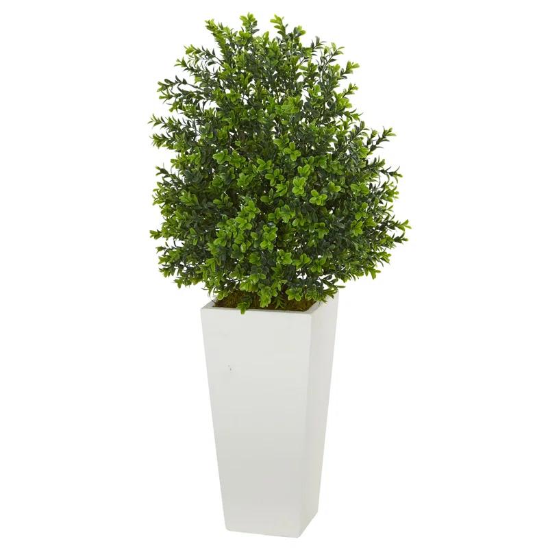 Primrue Sweet Grass Artificial Plant in White Tower Planter (Indoor/Outdoor)