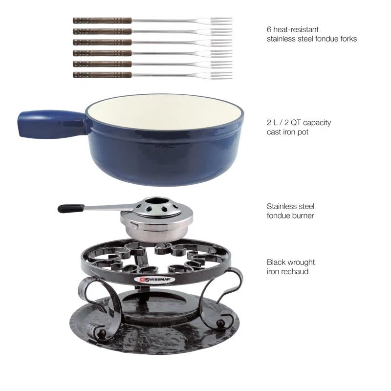 Swissmar Lugano 9 Piece Cast Iron Fondue Set