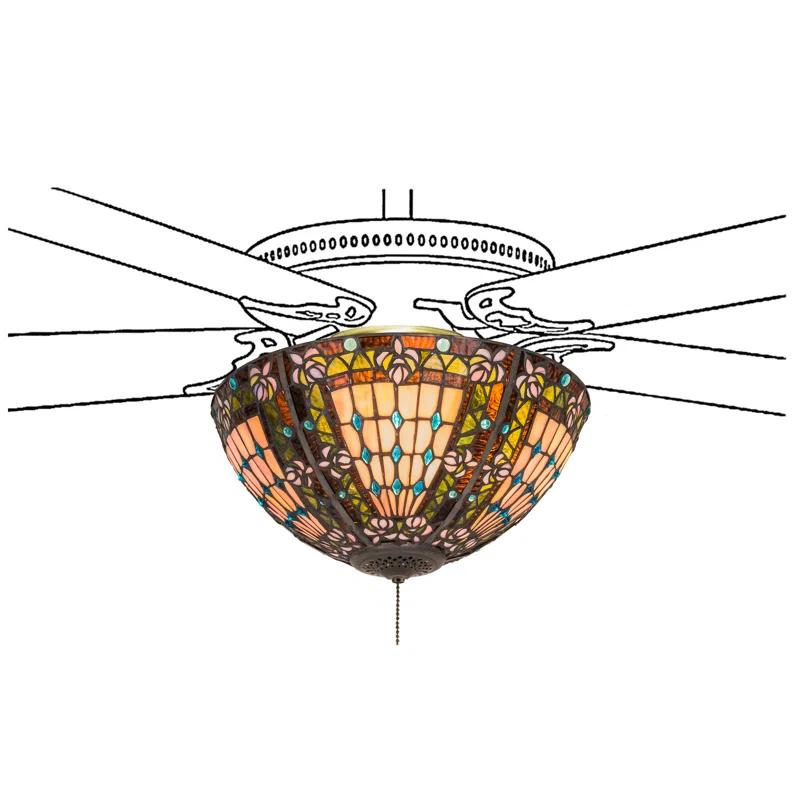 Meyda Lighting Meyda Tiffany & Stained Glass 16'' 3 - Light Bowl Ceiling Fan Light Kit