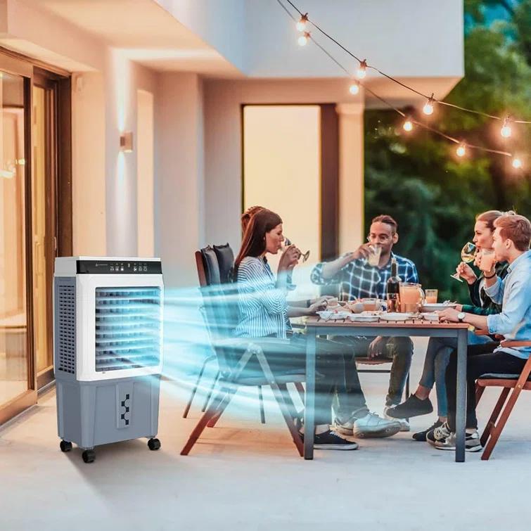 LIFEPLUS LIFEPLUS Portable Evaporative Air Cooler, 3500 CFM Swamp Cooler 11 Gallon Tank and Remote