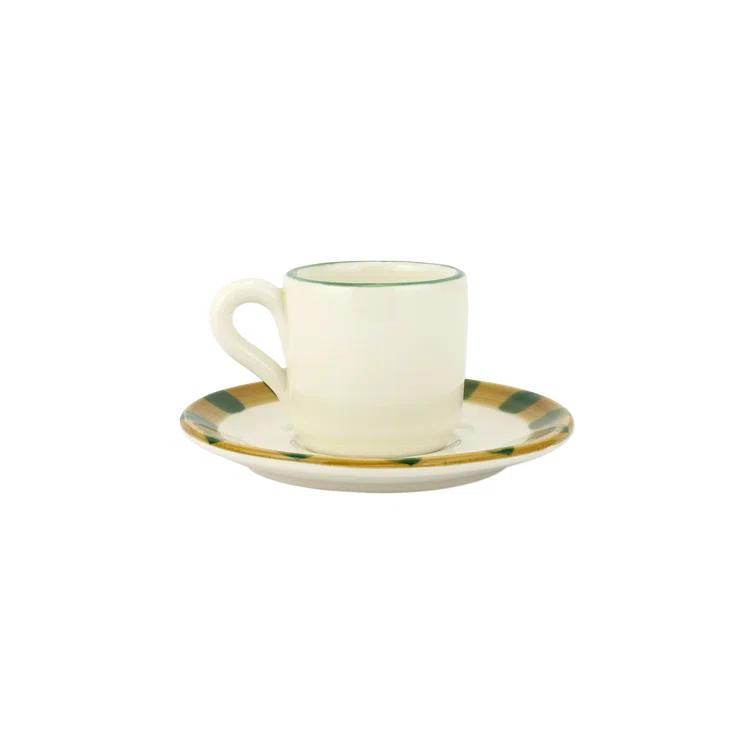 VIETRI Old St. Nick Assorted Espresso Cups & Saucers (Set of 4)