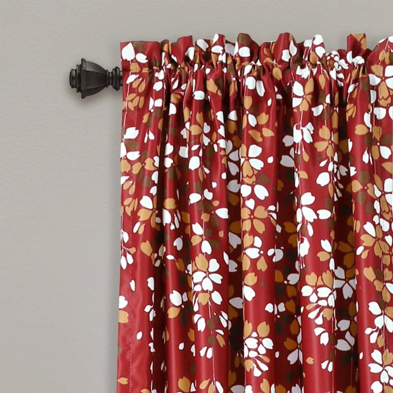 Lush Decor Weeping Flowers Floral Room Darkening Thermal Rod Pocket Curtain Panels (Set of 2)