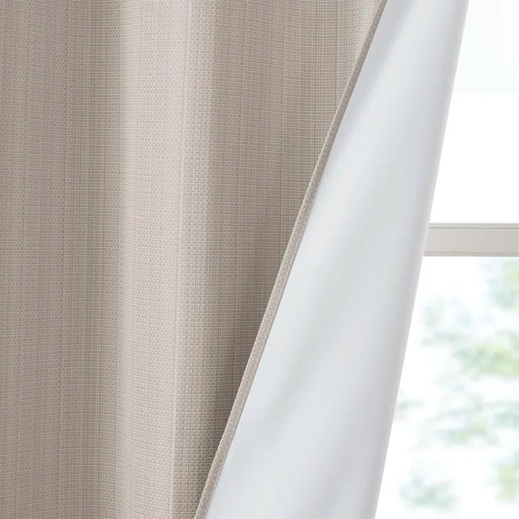 Madison Park Galen Basketweave Room Darkening Curtain Panel Pair (Set of 2)