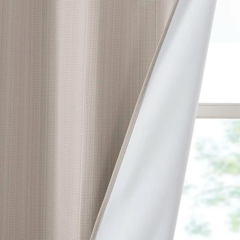 Madison Park Galen Basketweave Room Darkening Curtain Panel Pair (Set of 2)
