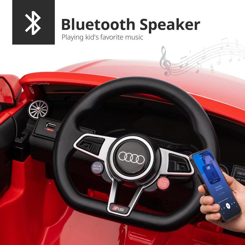Outfunny Electric Car for Kids, Licensed Audi 6V Ride on Toy Car for Toddlers with Remote, Bluetooth