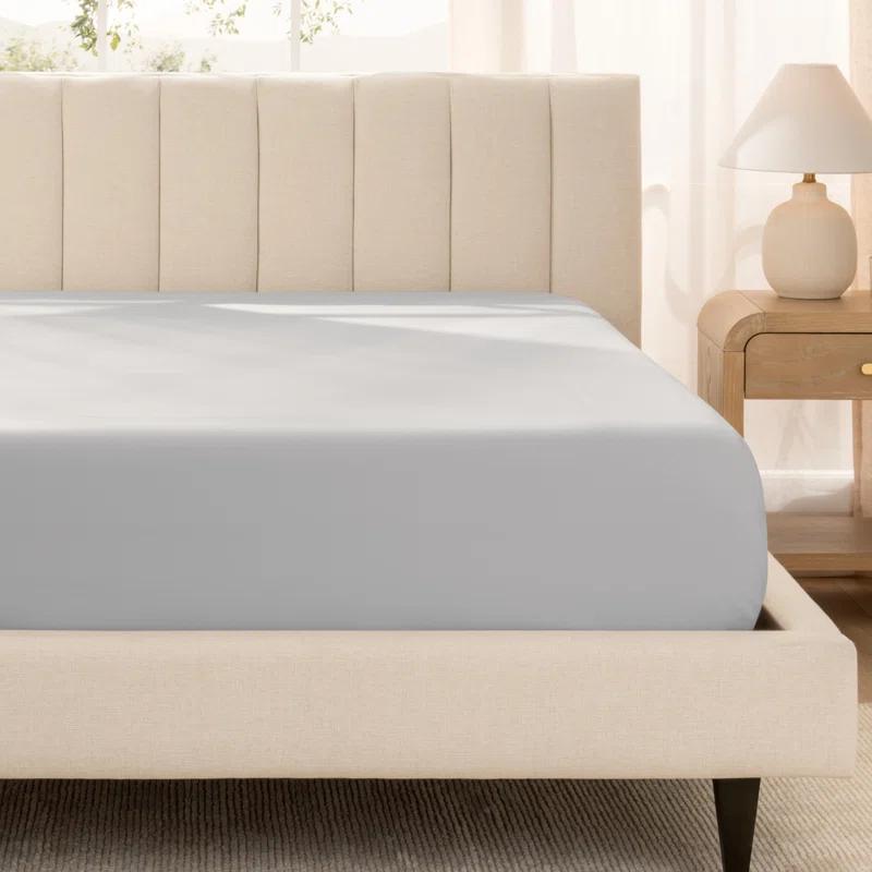 Bare Home Organic Sateen Machine Woven Fitted Sheet