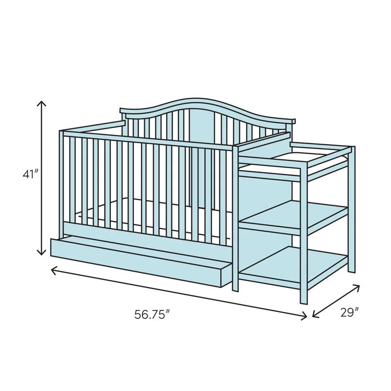 Dream On Me Caso 4-in-1 Mini Convertible Crib and Changer