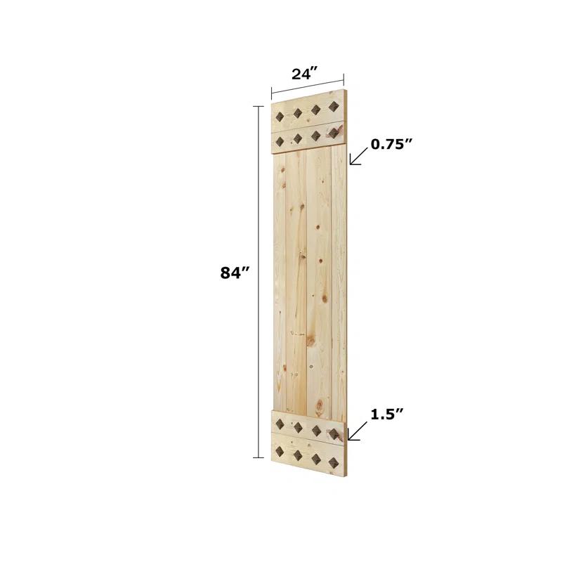 IsLife 84'' Solid Wood Paneled Matte with Installation Hardware Kit Barn Door