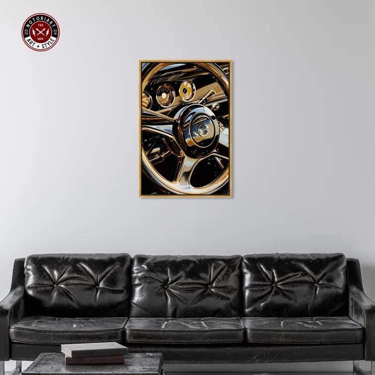 Notori Art Notoriart Elegant Steering Wheel Framed Car 1 Piece Canvas Wall Art