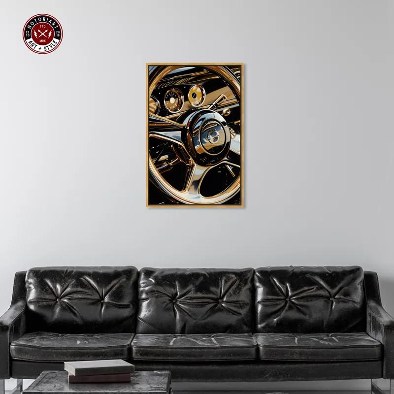 Notori Art Notoriart Elegant Steering Wheel Framed Car 1 Piece Canvas Wall Art