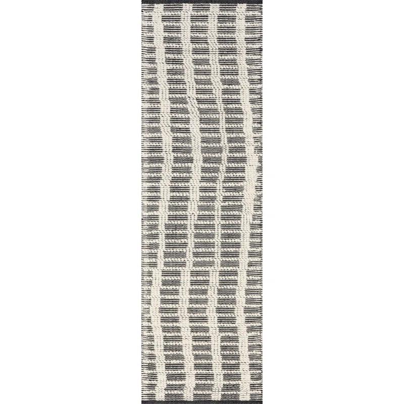 Gracie Oaks Parker Check Textured Ivory Area Rug