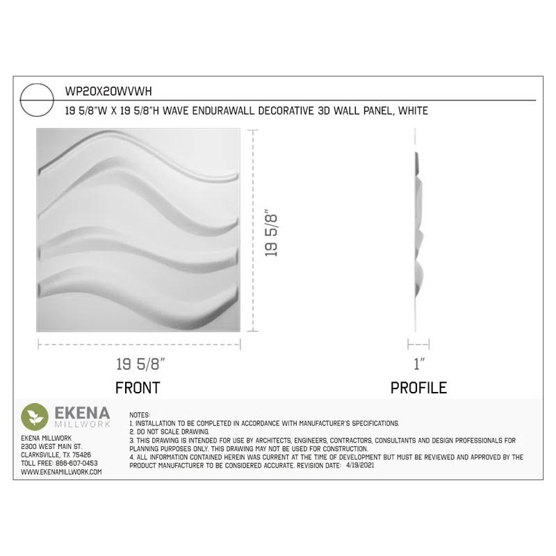 Ekena Millwork Wave EnduraWall Decorative 3D Wall Panel